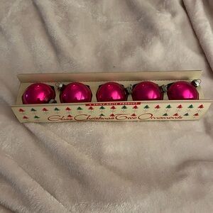 Shiny brite hot pink ornaments